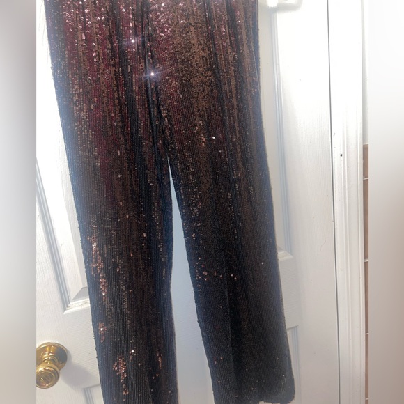 Express Sequin Wide-Leg Pants - Brown - Picture 7 of 7